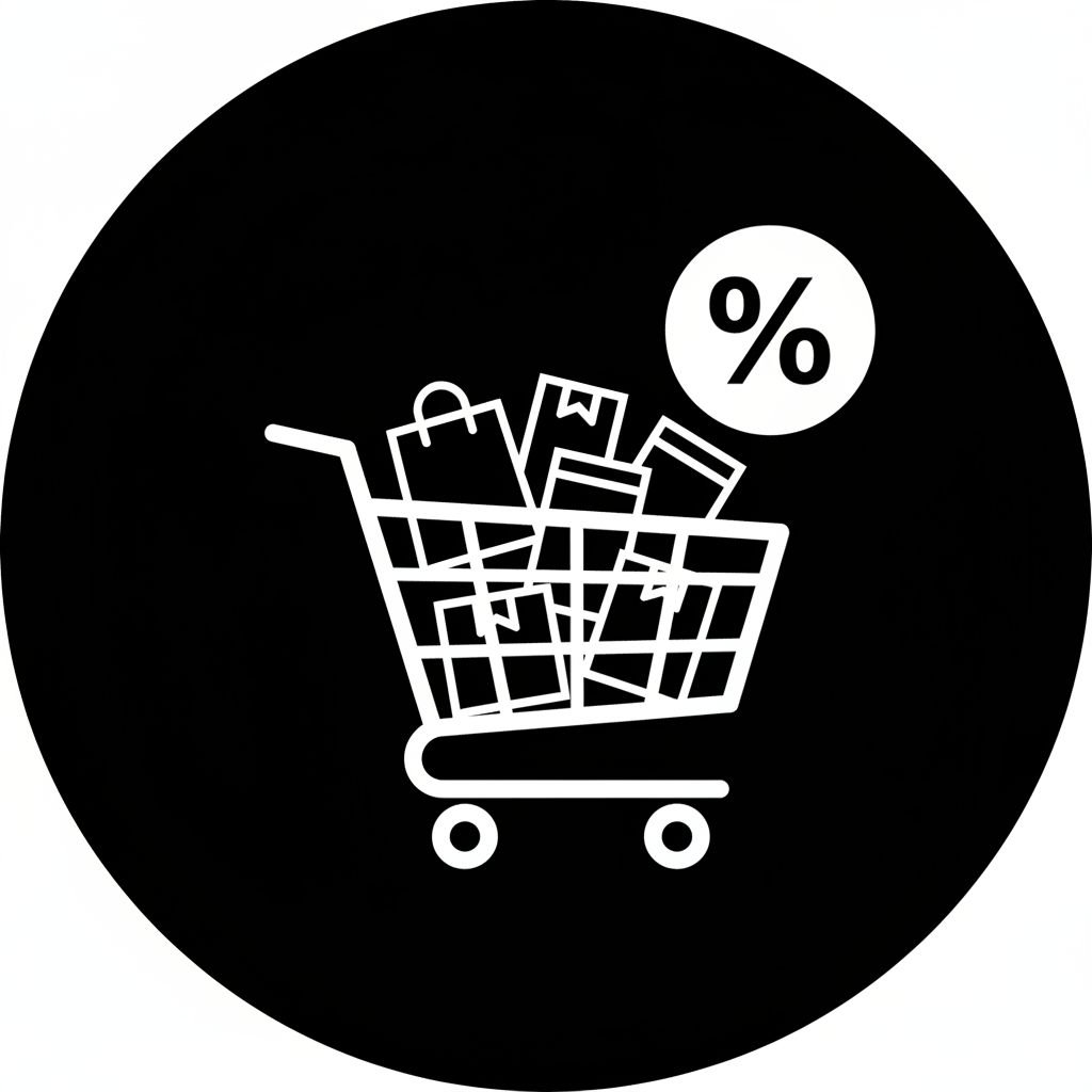 Carrito con badge de descuento